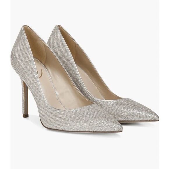 Sam Edelman Hazel Pointed Toe Pump Champagne Gold mesh - Picture 1 of 8